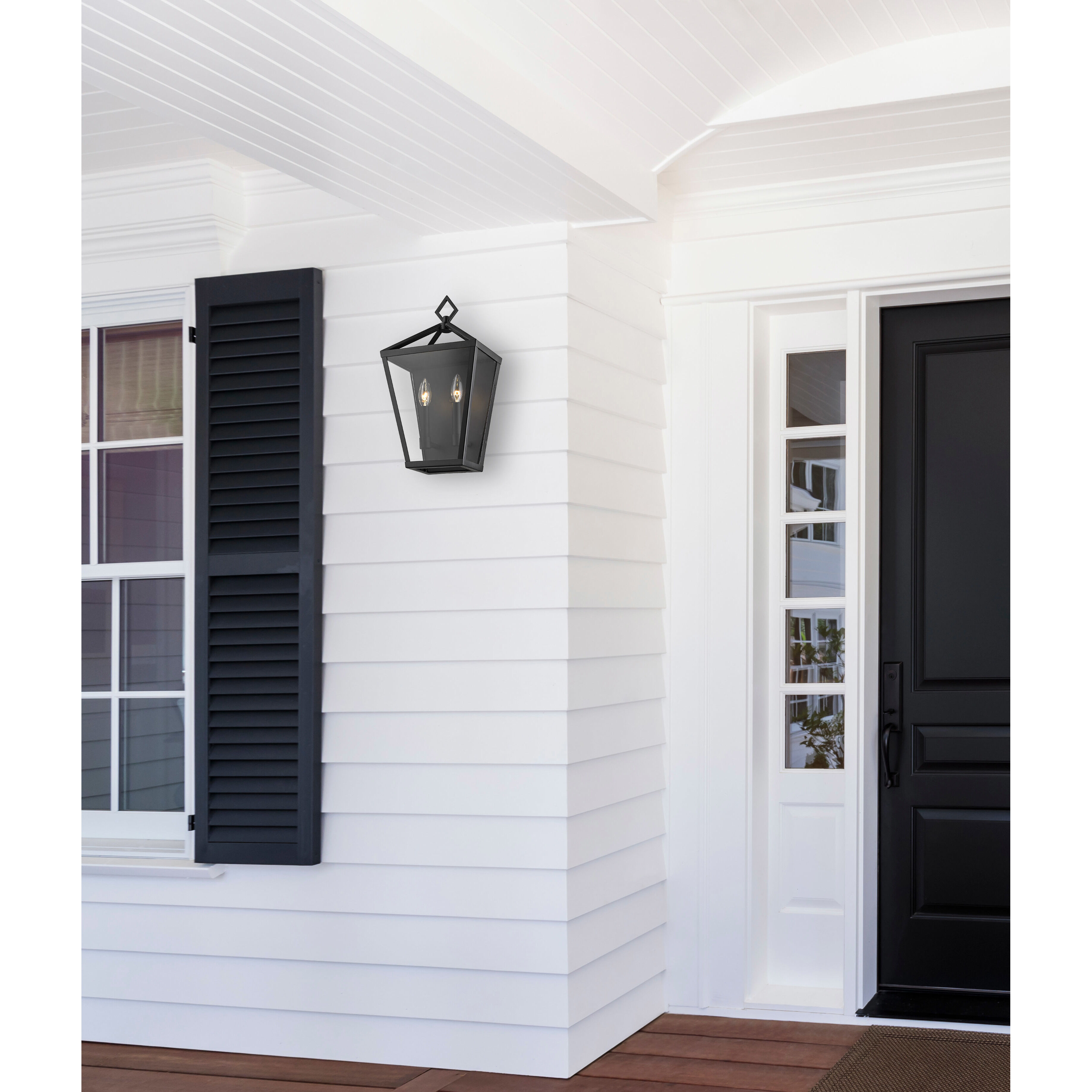 Arnold 2 Light 17.5 inch Powder Coated Black Outdoor Wall Sconce
